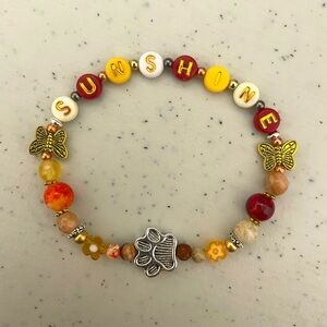 Sunshine bracelet in elegant stone and wood beads.